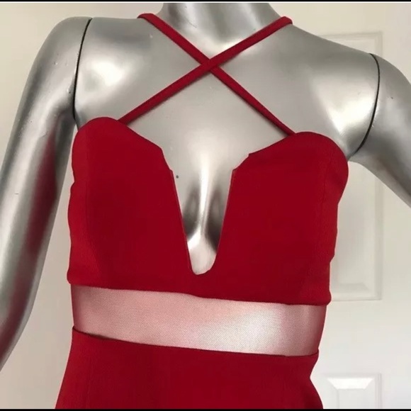 Red Sexy Mesh Dress sz. Small - Picture 4 of 7